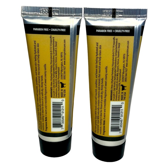 DIONIS GOAT MILK SKINCARE Vanilla Bean HAND CREAM 1 OZ x2 - Picture 6 of 6